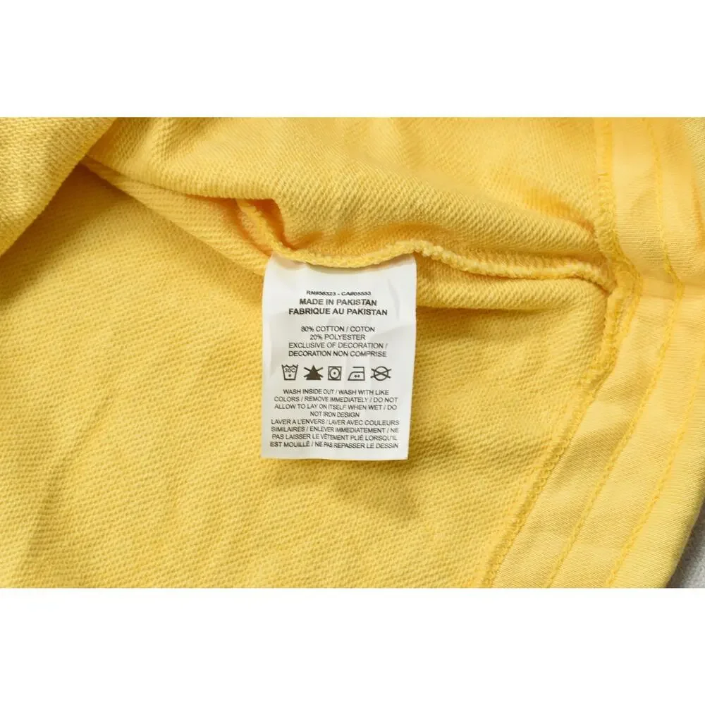 Nike Women's XL Yellow Sportswear Logo Crop Top Short Sleeve Cinch Waist Sweatsh